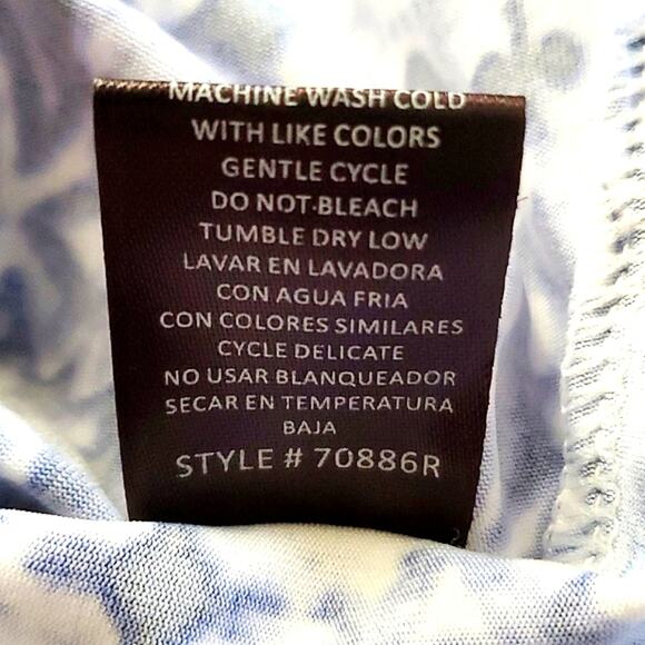 PRETTY ☆ BLUE PRINT CROSSOVER BUST ☆ MAXI DRESS ☆ XL ☆ NWT - Picture 8 of 9